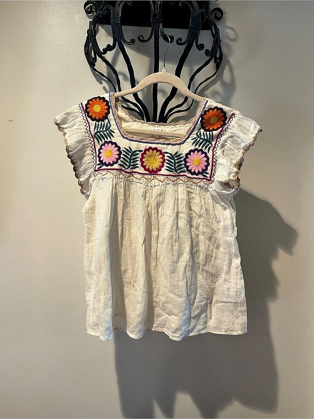 THML Embroidered Floral blouse